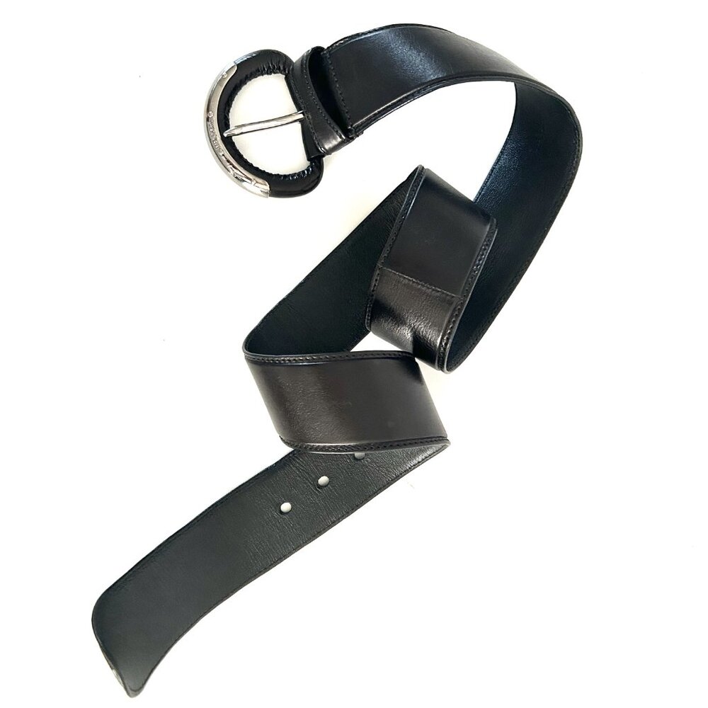 Prada UNISEX Black Leather Belt Size 34 - Picture 2 of 10